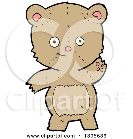 Clipart of a Cartoon Brown Teddy Bear - Royalty Free Vector Illustration by lineartestpilot