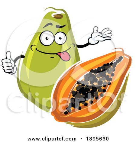 Clipart of a Papaya Character - Royalty Free Vector Illustration by Vector Tradition SM