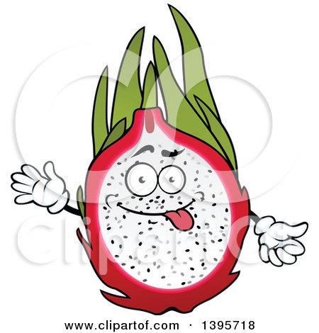Clipart of a Pitaya Dragon Fruit Character - Royalty Free Vector Illustration by Vector Tradition SM