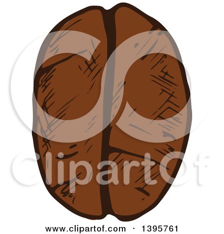Clipart of a Sketched Coffee Bean - Royalty Free Vector Illustration by Vector Tradition SM