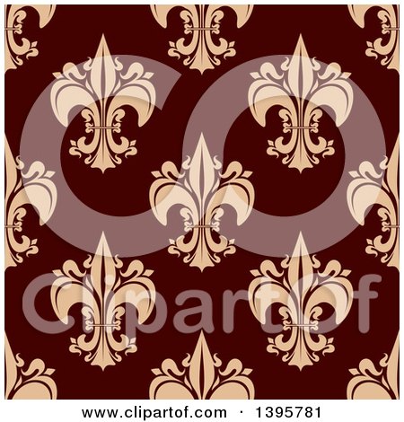 Clipart of a Seamless Pattern Background of Fleur De Lis - Royalty Free Vector Illustration by Vector Tradition SM