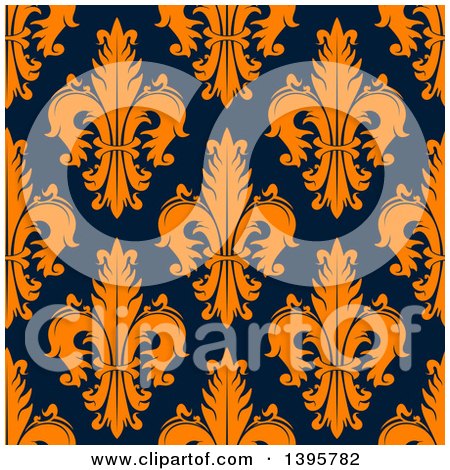 Clipart of a Seamless Pattern Background of Fleur De Lis - Royalty Free Vector Illustration by Vector Tradition SM