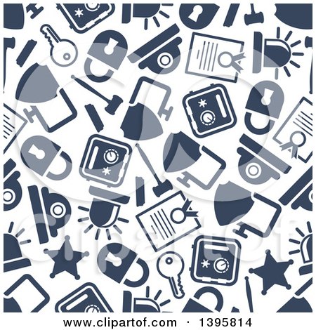 Clipart of a Seamless Background Pattern of Police Icons - Royalty Free Vector Illustration by Vector Tradition SM