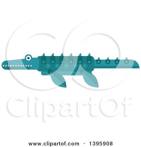 Clipart of a Flat Design Pliosaur Dinosaur - Royalty Free Vector Illustration by Vector Tradition SM