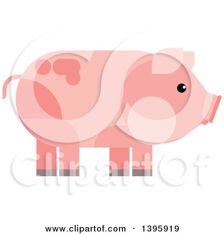 Clipart of a Flat Design Pig - Royalty Free Vector Illustration by Vector Tradition SM