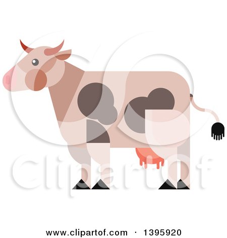 Clipart of a Flat Design Cow - Royalty Free Vector Illustration by Vector Tradition SM