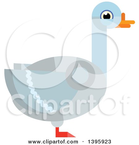 Clipart of a Flat Design Goose - Royalty Free Vector Illustration by Vector Tradition SM