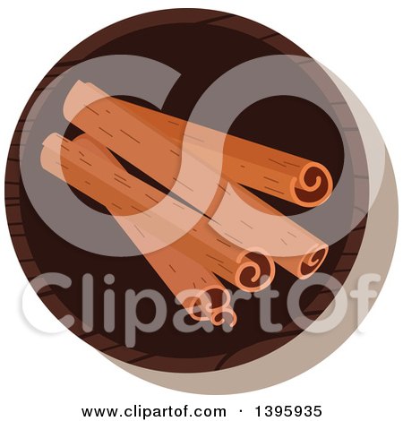 Clipart of a Small Bowl of Culinary Spices, Cinnamon Sticks - Royalty Free Vector Illustration by Vector Tradition SM