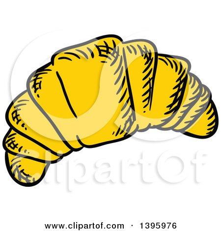 Clipart of a Sketched Croissant - Royalty Free Vector Illustration by Vector Tradition SM
