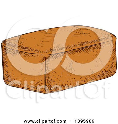 Clipart of a Sketched Loaf of Wheat Bread - Royalty Free Vector Illustration by Vector Tradition SM