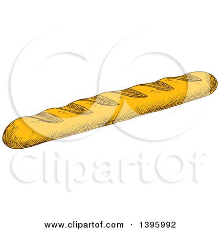 Clipart of a Sketched Baguette - Royalty Free Vector Illustration by Vector Tradition SM