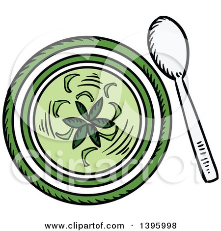 Clipart of Sketched Green Curry - Royalty Free Vector Illustration by Vector Tradition SM