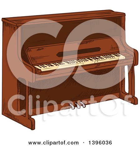 Clipart of a Sketched Piano - Royalty Free Vector Illustration by Vector Tradition SM