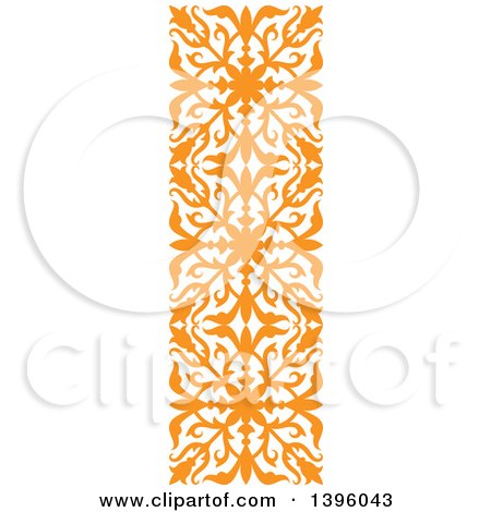 Clipart of an Orange Vintate Ornate Flourish Design Element Border - Royalty Free Vector Illustration by Vector Tradition SM