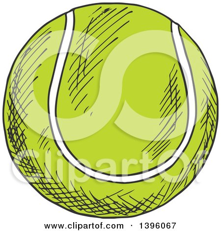 Clipart of a Sketched Tennis Ball - Royalty Free Vector Illustration by Vector Tradition SM