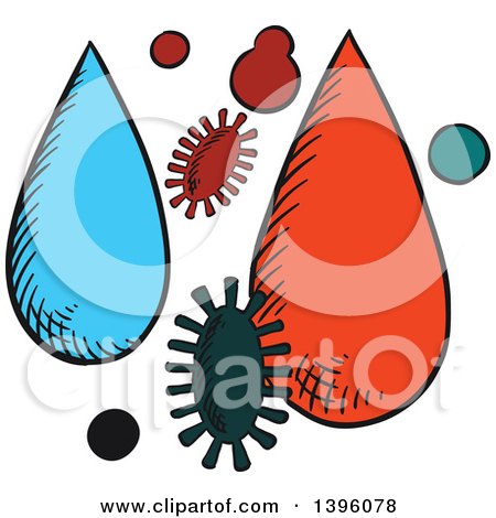 Clipart of Sketched Pests and Water or Pesticides - Royalty Free Vector Illustration by Vector Tradition SM