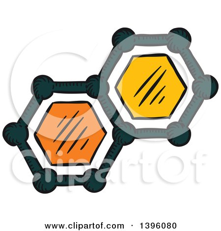 Clipart of Sketched Molecules - Royalty Free Vector Illustration by Vector Tradition SM