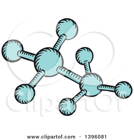 Clipart of Sketched Molecules - Royalty Free Vector Illustration by Vector Tradition SM