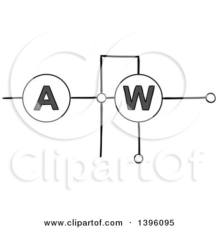 Clipart of a Sketched Circuit - Royalty Free Vector Illustration by Vector Tradition SM