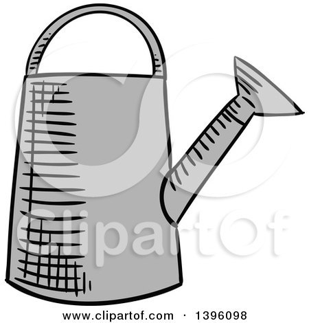 Clipart of a Sketched Watering Can - Royalty Free Vector Illustration by Vector Tradition SM