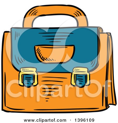 Clipart of a Sketched Teacher Bag - Royalty Free Vector Illustration by Vector Tradition SM