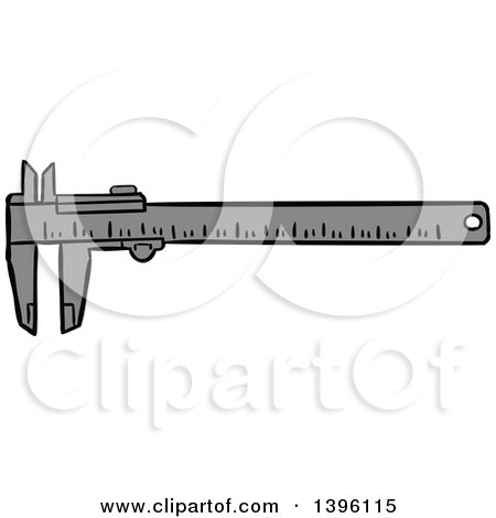 Clipart of a Sketched Vernier Caliper - Royalty Free Vector Illustration by Vector Tradition SM