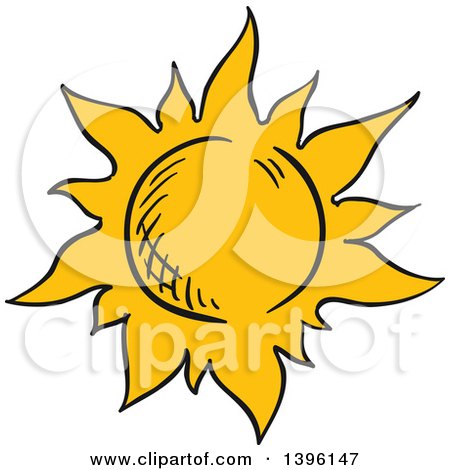 Clipart of a Sketched Sun - Royalty Free Vector Illustration by Vector Tradition SM