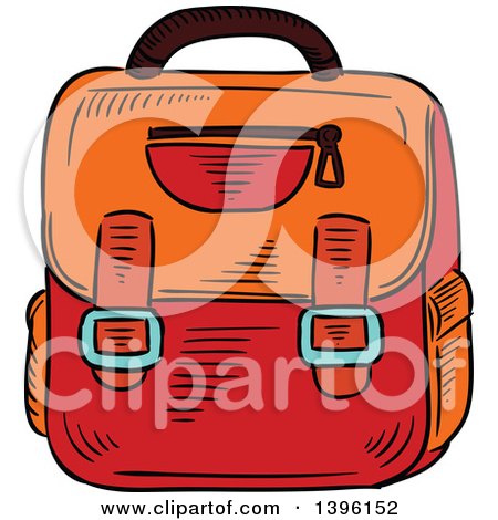 Clipart of a Sketched School Bag - Royalty Free Vector Illustration by Vector Tradition SM
