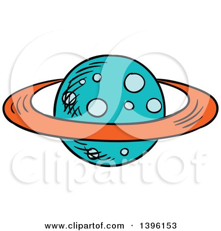 Clipart of a Sketched Planet - Royalty Free Vector Illustration by Vector Tradition SM
