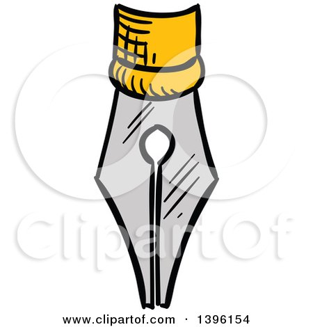 Clipart of a Sketched Pen Nib - Royalty Free Vector Illustration by Vector Tradition SM