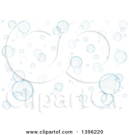 Clipart of a Background of Blue Bubbles - Royalty Free Vector Illustration by dero