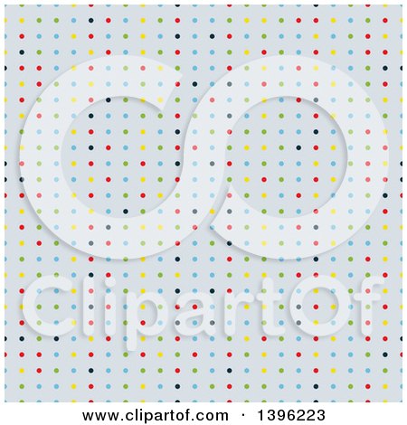 Clipart of a Seamless Pattern Background of Colorful Polka Dots - Royalty Free Vector Illustration by michaeltravers