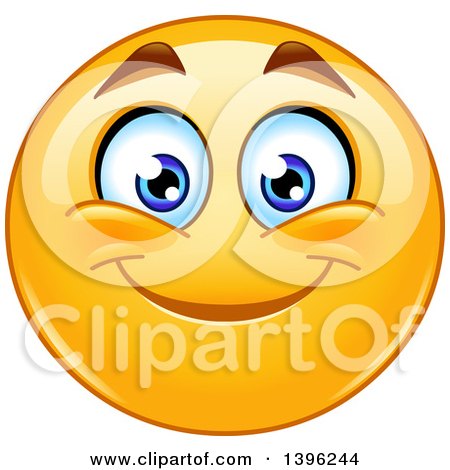 Clipart of a Cartoon Yellow Smiley Face Emoji Emoticon Smiling - Royalty Free Vector Illustration by yayayoyo