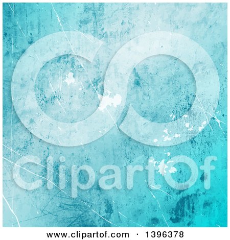 Clipart of a Blue Scratched and Distressed Background - Royalty Free Illustration by KJ Pargeter