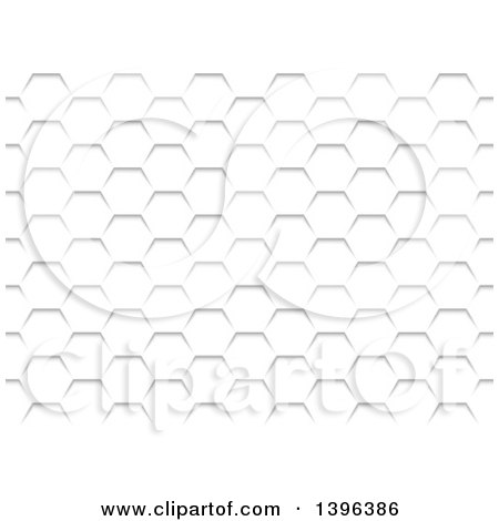Clipart of a Grayscale Hexagon Pattern Background - Royalty Free Vector Illustration by dero
