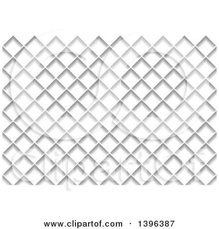 Clipart of a Grayscale Diamond Pattern Background - Royalty Free Vector Illustration by dero