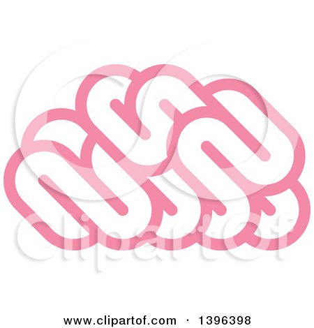 Clipart of a Pink Brain - Royalty Free Vector Illustration by elena