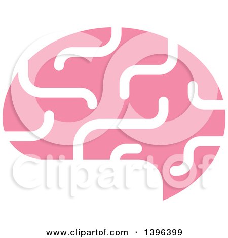 Clipart of a Pink Brain Shaped like a Speech Balloon - Royalty Free Vector Illustration by elena