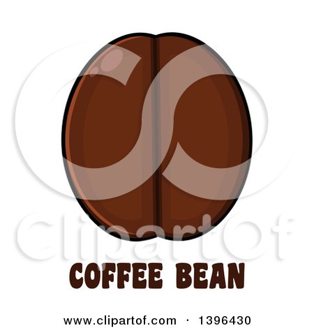 Clipart of a Cartoon Coffee Bean over Text - Royalty Free Vector Illustration by Hit Toon