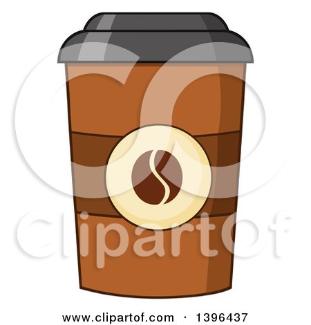 Clipart of a Take Away Coffee Cup - Royalty Free Vector Illustration by Hit Toon