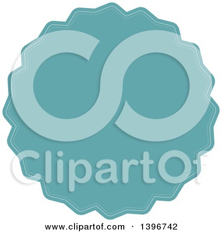 Clipart of a Turquoise Label - Royalty Free Vector Illustration by KJ Pargeter