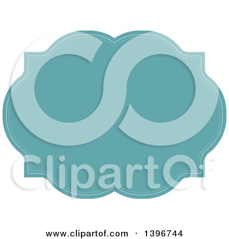 Clipart of a Turquoise Label - Royalty Free Vector Illustration by KJ Pargeter