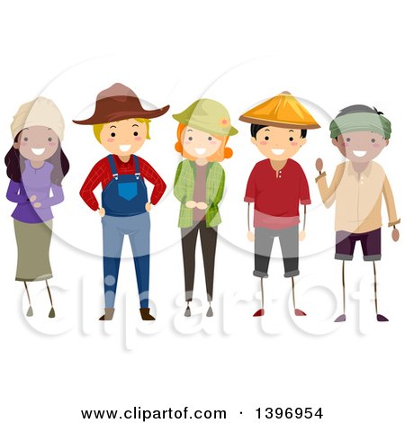 Clipart of a Group of Farmers - Royalty Free Vector Illustration by BNP Design Studio