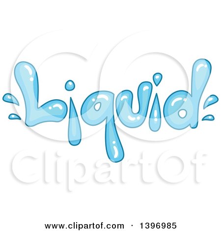 Clipart of a Word, Liquid, Water Splash - Royalty Free Vector Illustration by BNP Design Studio