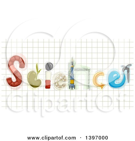 Clipart of the Word Science Made of Elements on Graph Paper - Royalty Free Vector Illustration by BNP Design Studio