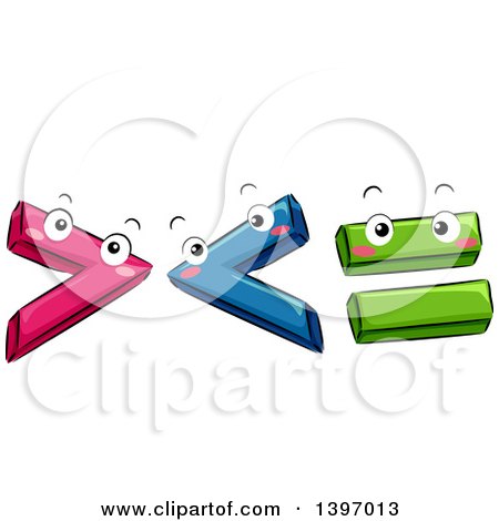 Clipart of Cartoon Happy Mathematical Symbol Characters - Royalty Free Vector Illustration by BNP Design Studio