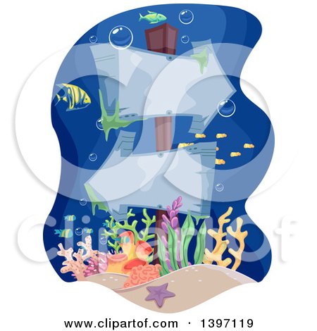 Clipart of Arrow Signs Underwater - Royalty Free Vector Illustration by BNP Design Studio