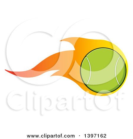 Clipart of a Flaming Tennis Ball - Royalty Free Vector Illustration by Hit Toon