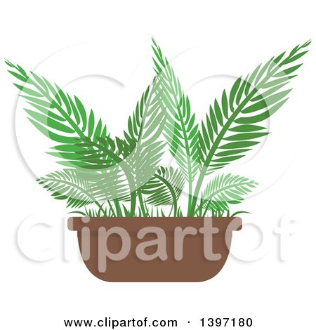 Clipart of a Potted Plant - Royalty Free Vector Illustration by dero