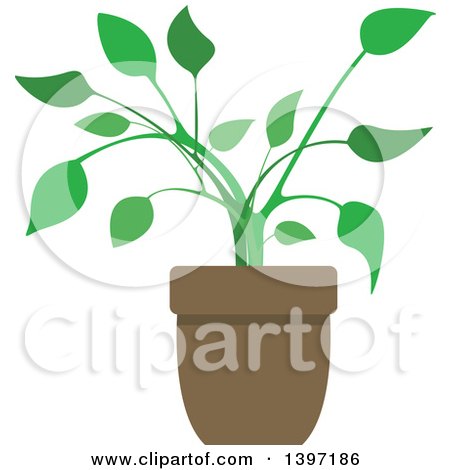 Clipart of a Potted Plant - Royalty Free Vector Illustration by dero